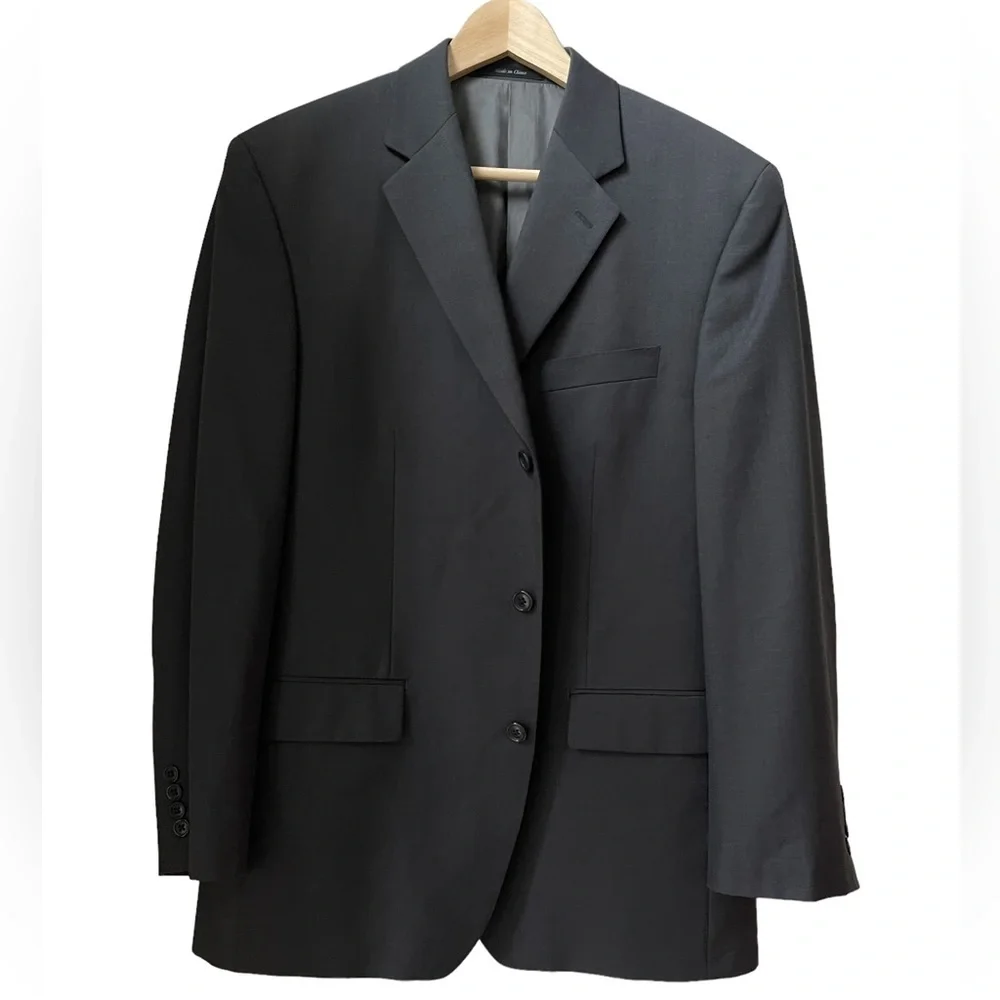Calvin Klein 3 Button Wool Blazer Suit Jacket in Charcoal‎ Gray Size: 40R